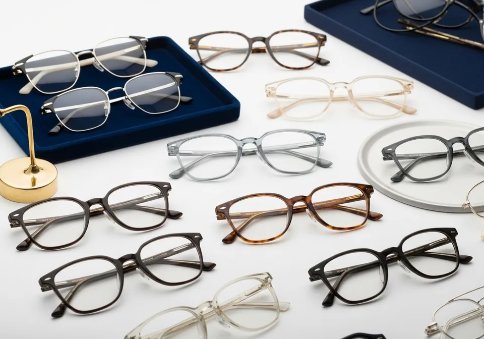 Stylish eyeglass frames for qualifying one-hour prescription lenses